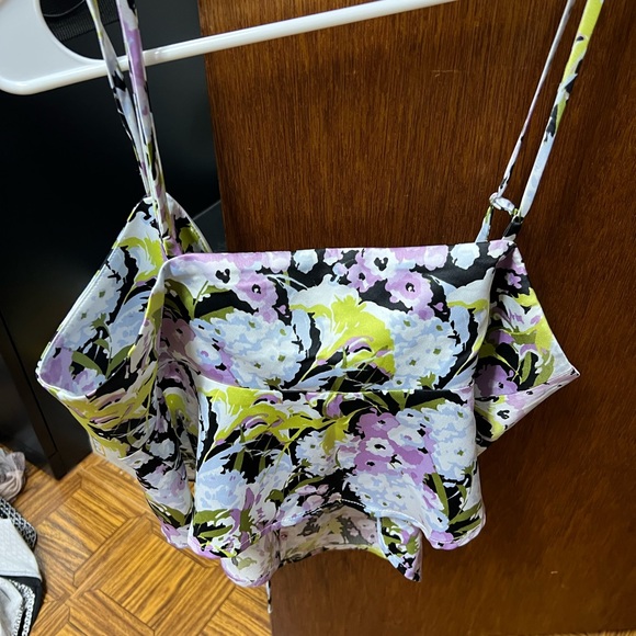 Dynamite floral silk front tie top - Picture 5 of 6